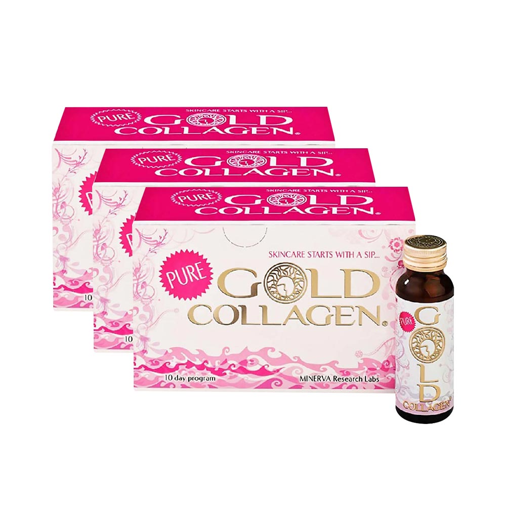 Combo 3 hộp nước uống Gold Collagen Pure (Hộp 10 chai x 50ml)