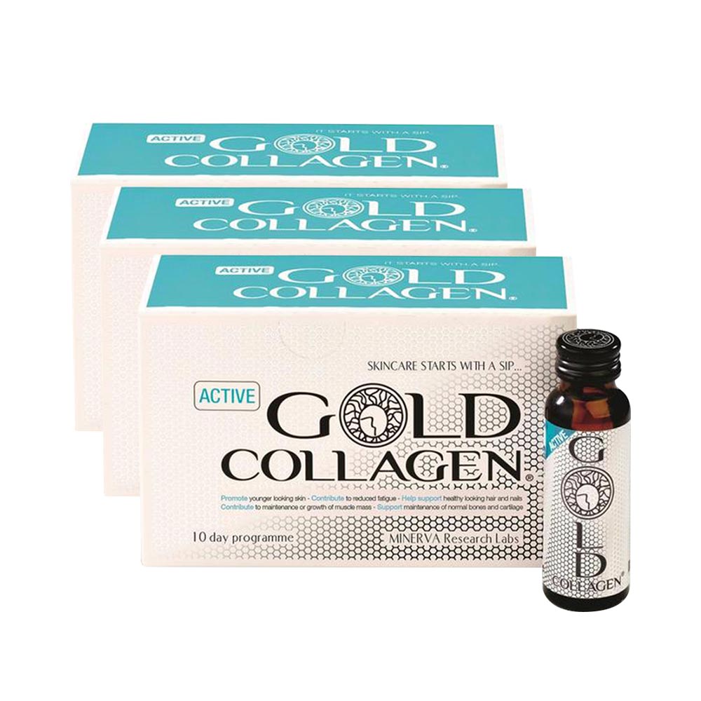 Combo 3 hộp nước uống Gold Collagen Active Nhật Bản (Hộp 10 chai x 50ml)