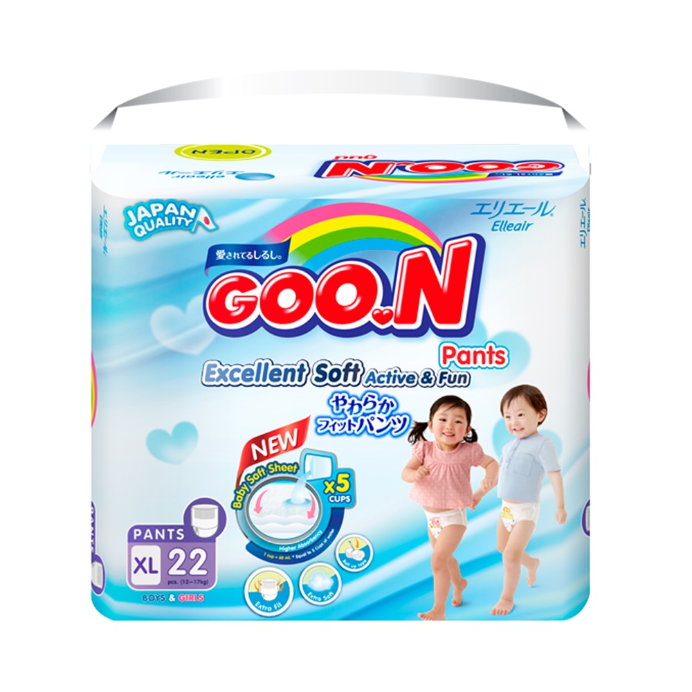 Bỉm - Tã quần Goo.N Renew Slim size XL 22 miếng (Cho bé 12 - 17kg)
