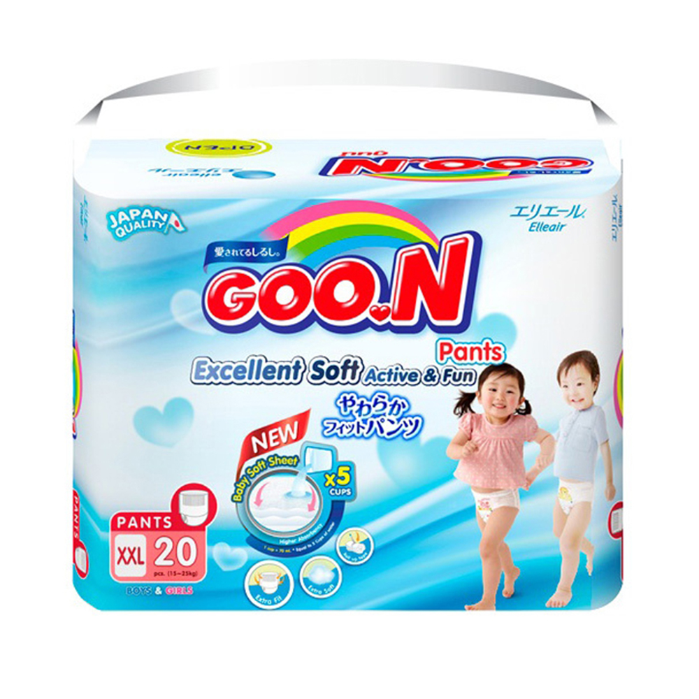 Bỉm - Tã quần Goo.N Renew Slim size XXL 20 miếng (Cho bé 15 - 25kg)