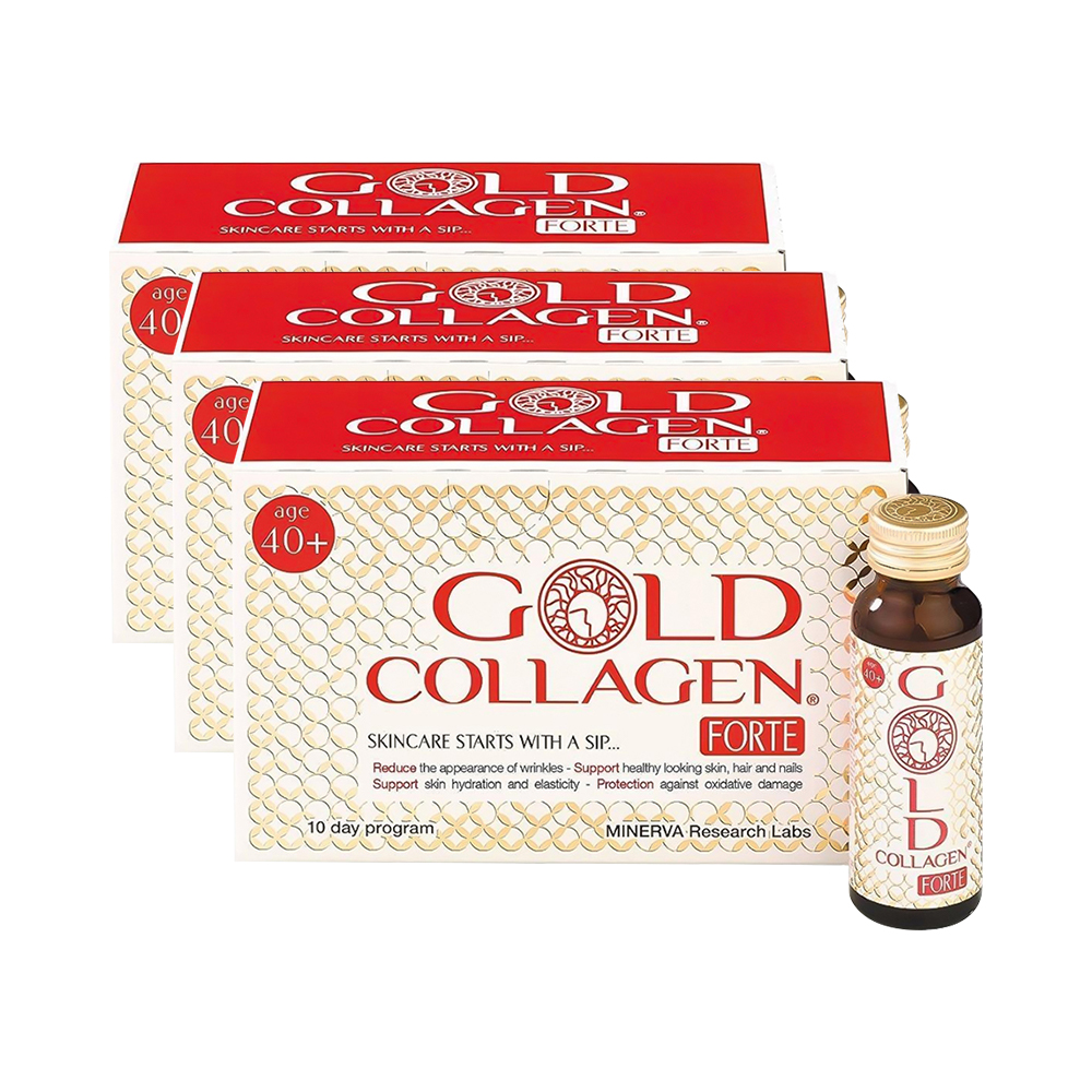 Combo 3 hộp nước uống Gold Collagen Forte (Hộp 10 chai x 50ml)