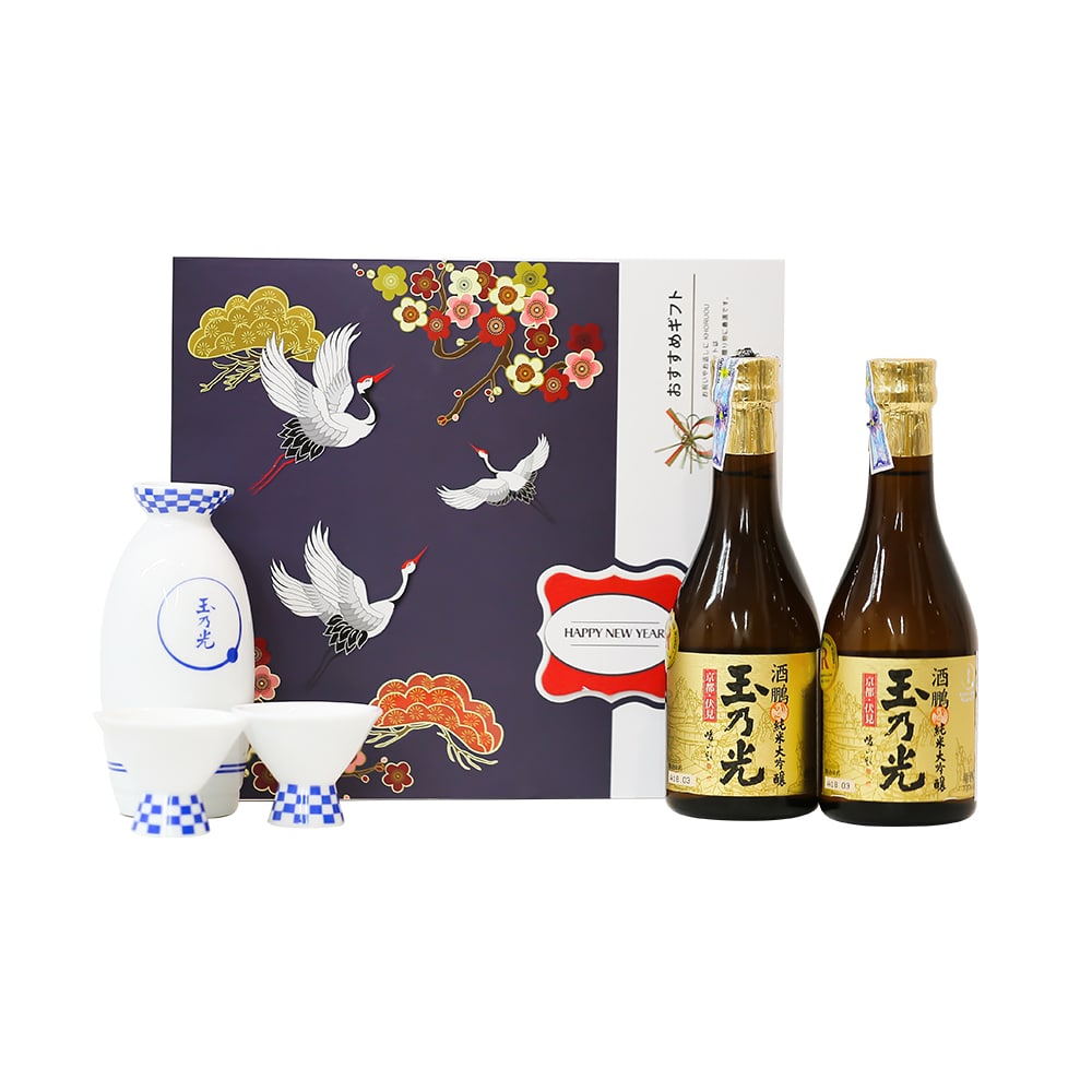 Hộp quà tết rượu sake Tamanohikari Junmai Daiginjo Shuho 300ml 