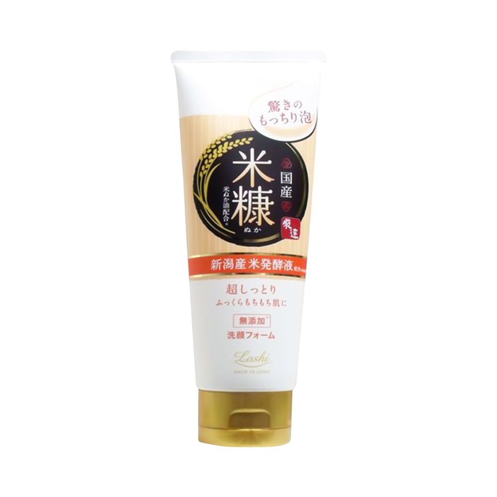 Sữa rửa mặt cám gạo Cosmetex Roland Loshi Moist Aid Whip Face Foam K 120g (Nội địa)