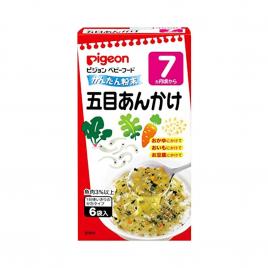 Bột ăn dặm vị sốt cá cơm và rau củ Pigeon 6 gói (Cho bé từ 7 tháng)