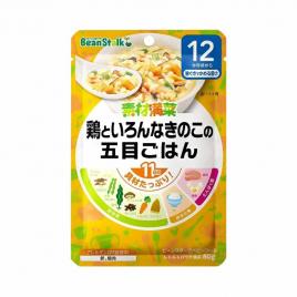 Cơm trộn nấm và thịt gà Beanstalk 80g (Cho trẻ từ 12 tháng)