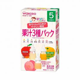 Trà hoa quả 3 vị Wakodo Nhật Bản 6 gói (Cho bé từ 5 tháng)