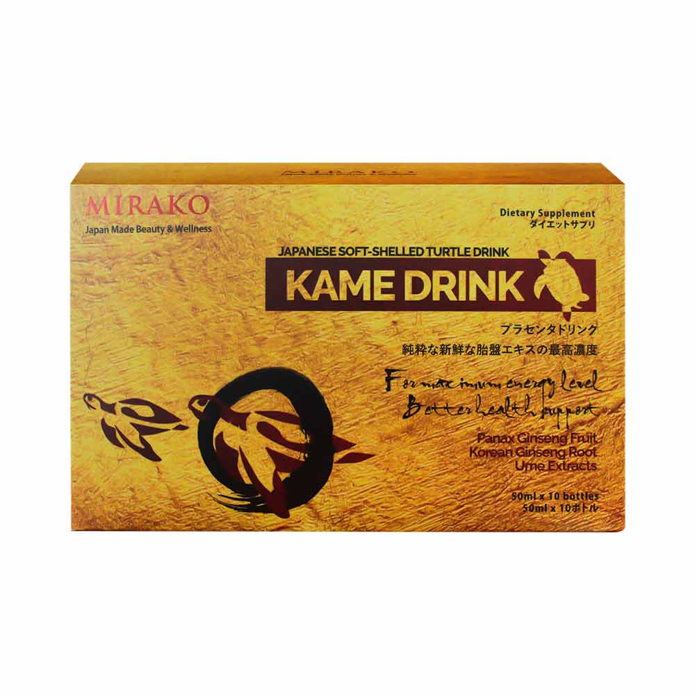 Nước uống tăng lực rùa vàng Mirako Kame Drink (Hộp 10 chai x 50ml)