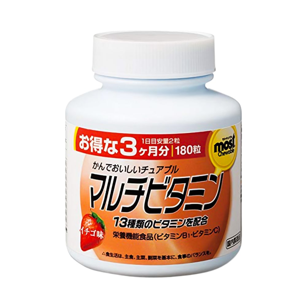 Viên nhai bổ sung Vitamin Orihiro Most Chewable 180 viên (Vị dâu)