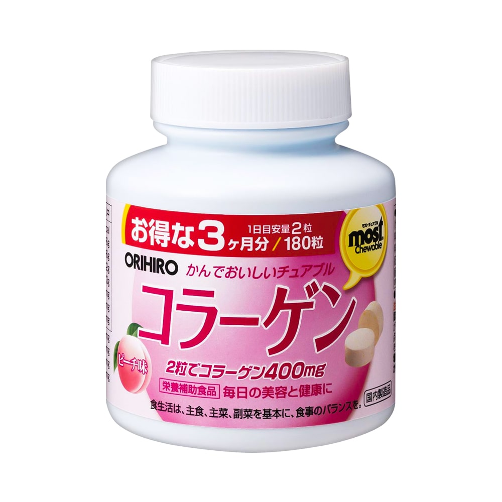 Viên nhai bổ sung Collagen Orihiro Most Chewable 180 viên (Vị đào)