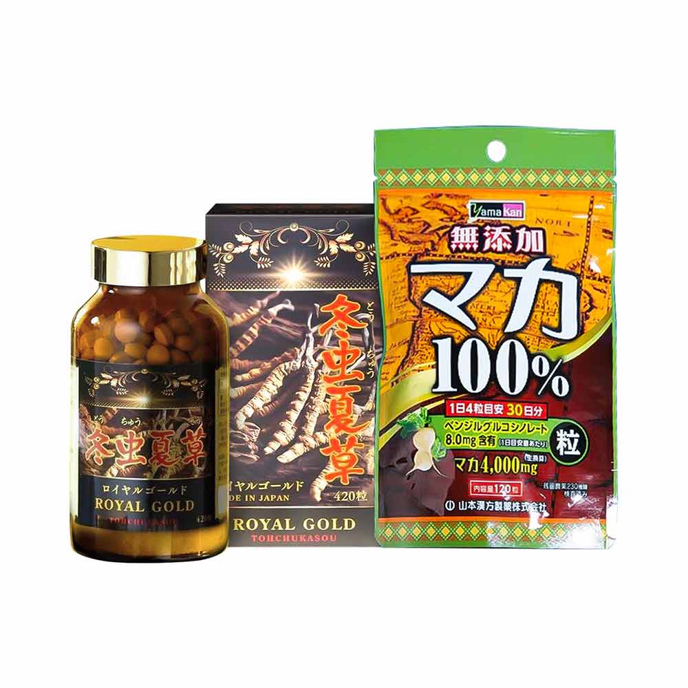 Bộ đôi Đông trùng hạ thảo Tohchukasou Royal Gold 420 viên và viên uống tăng cường sinh lý Yamamoto Oriental 120 viên