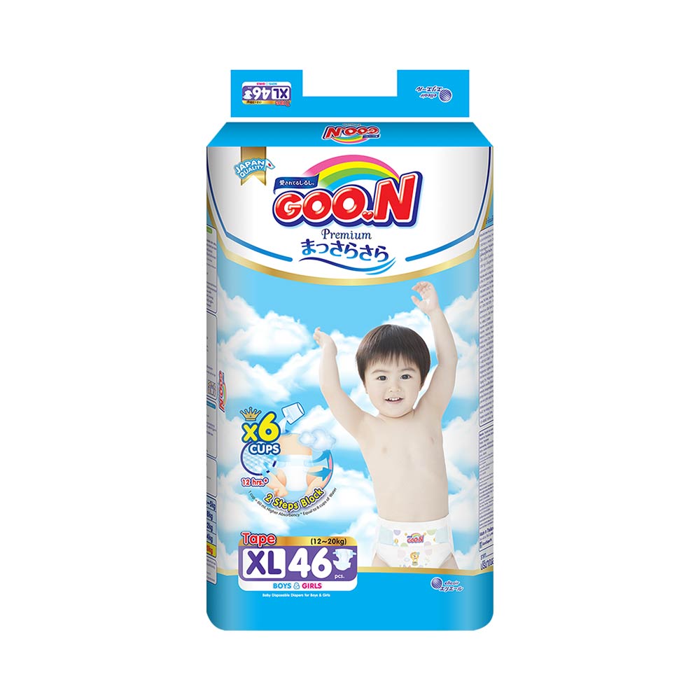 Bỉm - Tã dán Goo.N Premium size XL 46 miếng (Cho bé 12-20kg)