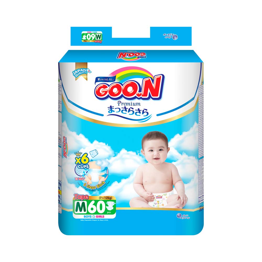 Bỉm - Tã dán Goo.N Premium size M 60 miếng (Cho bé 7-12kg)