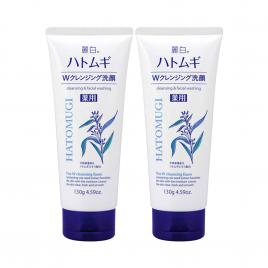Combo 2 tuýp sữa rửa mặt chiết xuất từ Ý dĩ Kumano Hatomugi W Cleansing Foam 130g