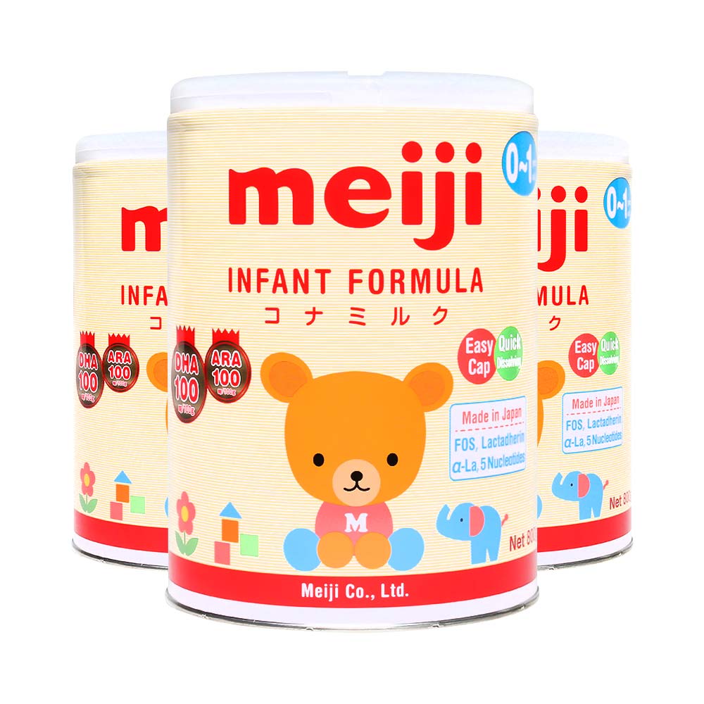 Combo 3 hộp sữa Meiji Infant Formula EZcube Nhật Bản 800g (Cho bé 0-12 tháng)