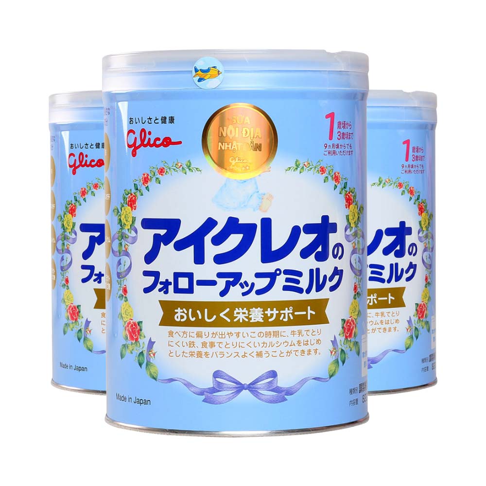 Combo 3 hộp sữa Glico Icreo số 1 Nhật Bản 820g (Cho bé 9-36 tháng)