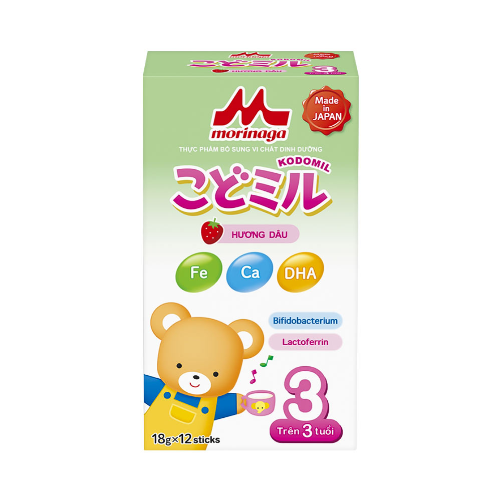 Sữa Morinaga Kodomil số 3 Nhật Bản 12 gói x 18g (Cho bé 36 tháng trở lên)