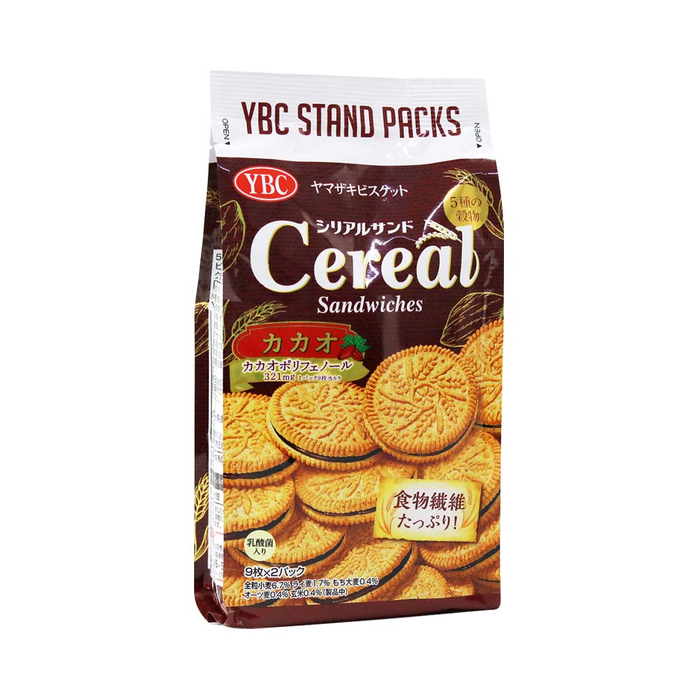 Bánh quy ngũ cốc nhân kem phô mai và cacao YBC Cereal Sandwiches 183.6g (9 cái x 2 gói)