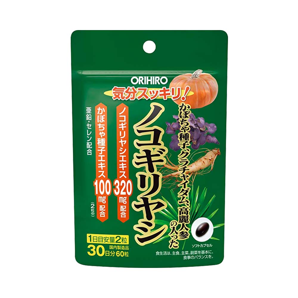 Viên uống hỗ trợ tuyến tiền liệt Orihiro Saw Pametto Pumpkin Seed Ginseng 60 viên