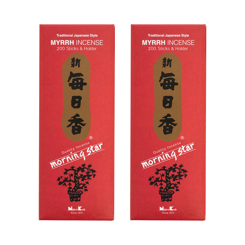 Combo 2 hộp hương Nippon Kodo Morning Star Myrrh 200 que (Hương nhựa thơm thảo mộc)