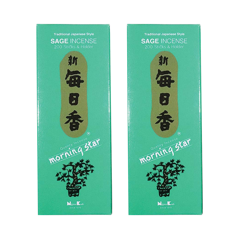 Combo 2 hộp hương Nippon Kodo Morning Star Sage 200 que (Hương lá xô thơm)