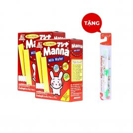 Combo 2 hộp bánh xốp sữa Morinaga Manna Milk Wafer 35g (Dành cho bé từ 6–36 tháng tuổi)