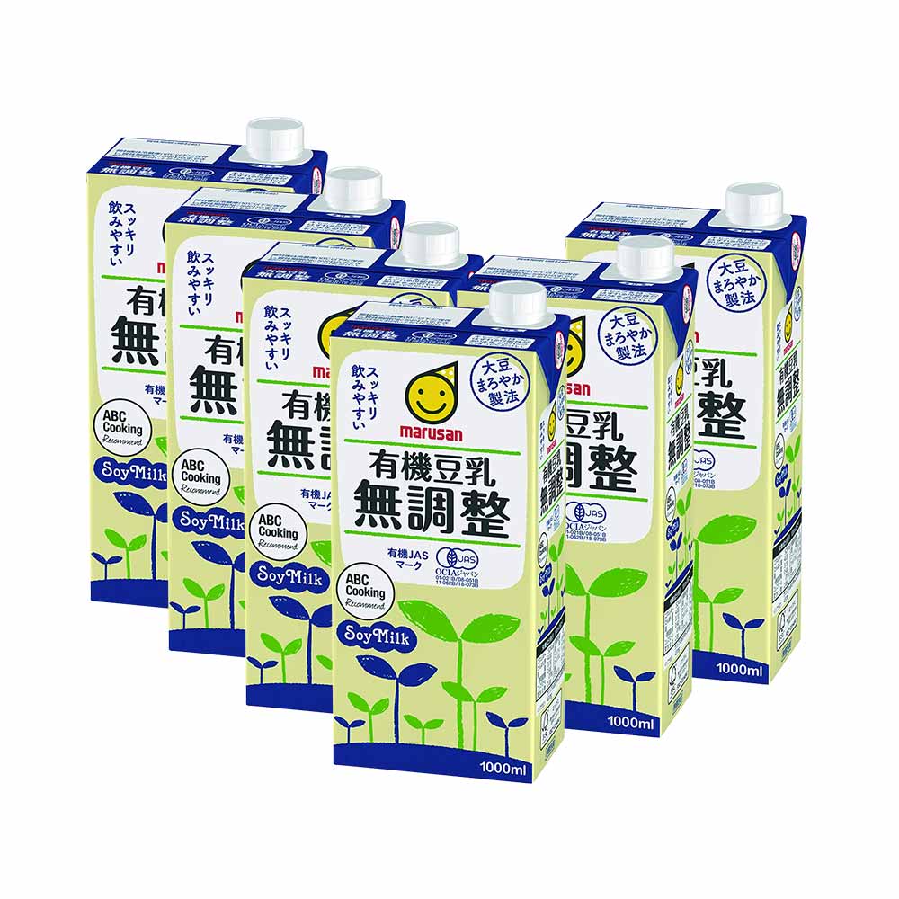 Combo 6 hộp sữa đậu nành hữu cơ không đường Marusan 1000ml