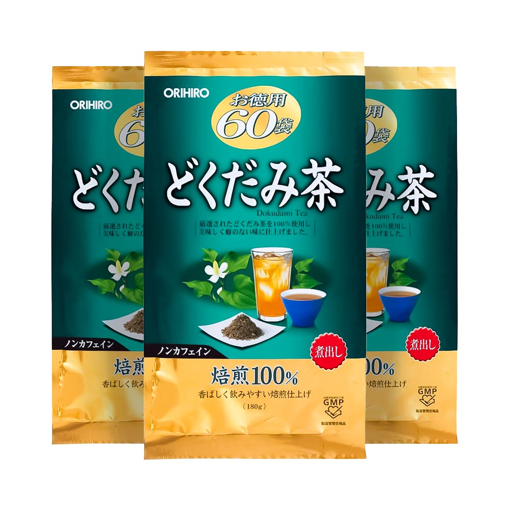 Combo 3 gói trà diếp cá hỗ trợ thải độc Dokudami Orihiro 60 gói (Chính hãng)