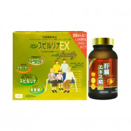 Bộ đôi chăm sóc sức khỏe giải độc gan Nichiei Bussan Liver Extract Sperm EX và tảo vàng Spirulina EX 