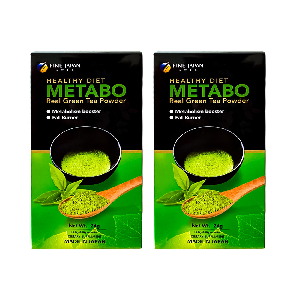 Combo 2 hộp trà hỗ trợ giảm cân Fine Japan Metabo Green Tea (Hộp x 30 gói)