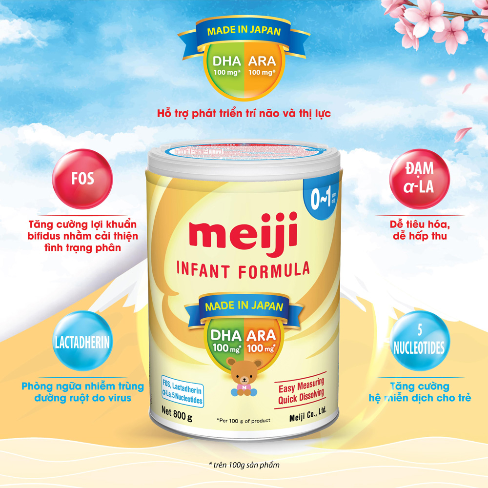 Sữa Meiji Infant Formula EZcube Nhật Bản 800g (Cho bé 0 - 12 tháng)