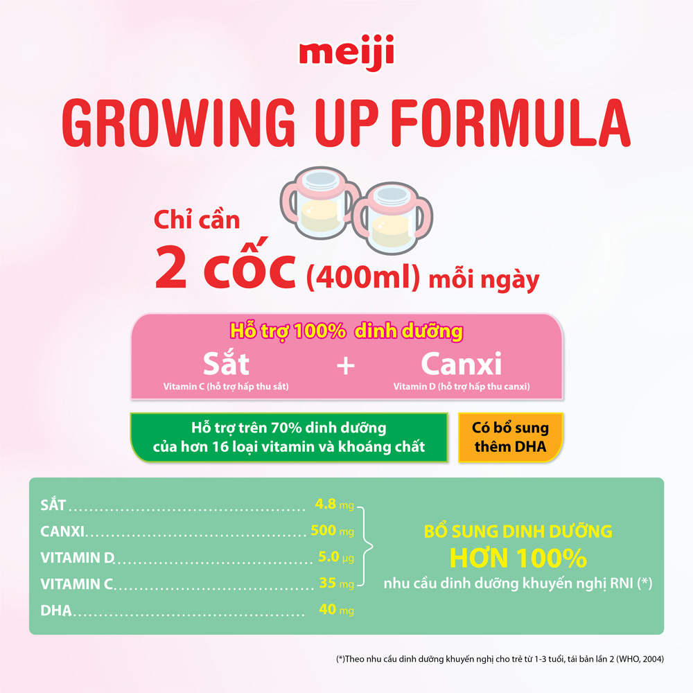 Sữa Meiji EZcube Growing Up Formula Nhật Bản 800g (Cho bé 12 - 36 tháng)