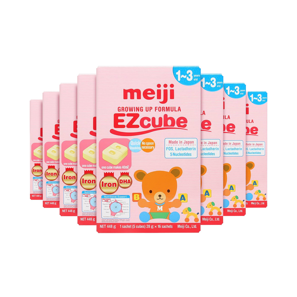 Combo 8 hộp Sữa Meiji EZcube Growing Up Formula Nhật Bản 80 viên (Cho bé 12-36 tháng)