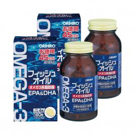 Combo 2 hộp viên uống bổ mắt Omega-3 Orihiro 180 viên (Chính hãng)