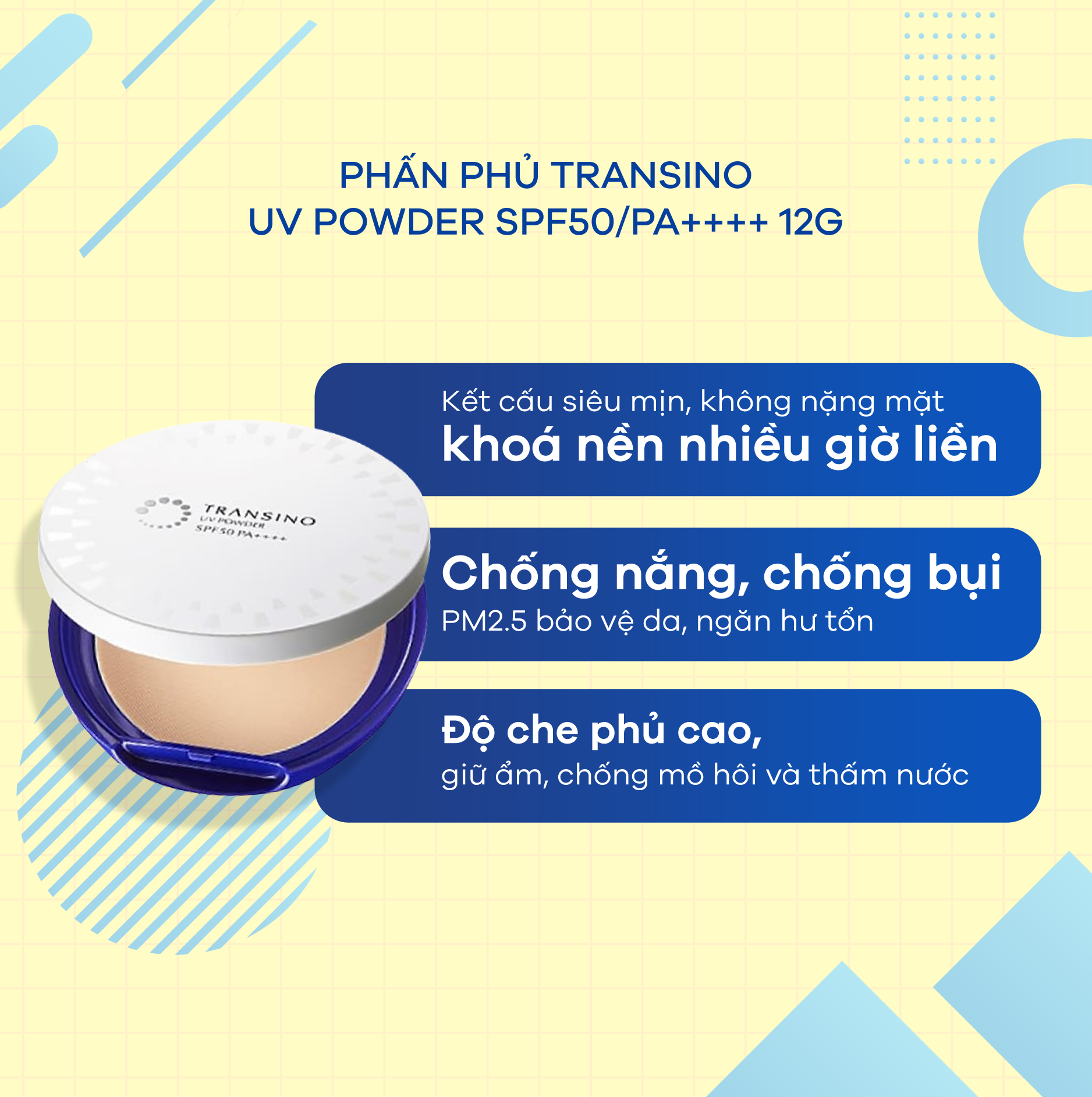 Phấn phủ Transino UV Powder SPF 50/PA++++ 12g