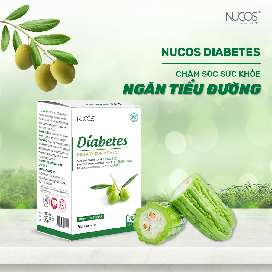 Viên uống hỗ trợ điều trị tiểu đường Nucos Diabetes 60 viên