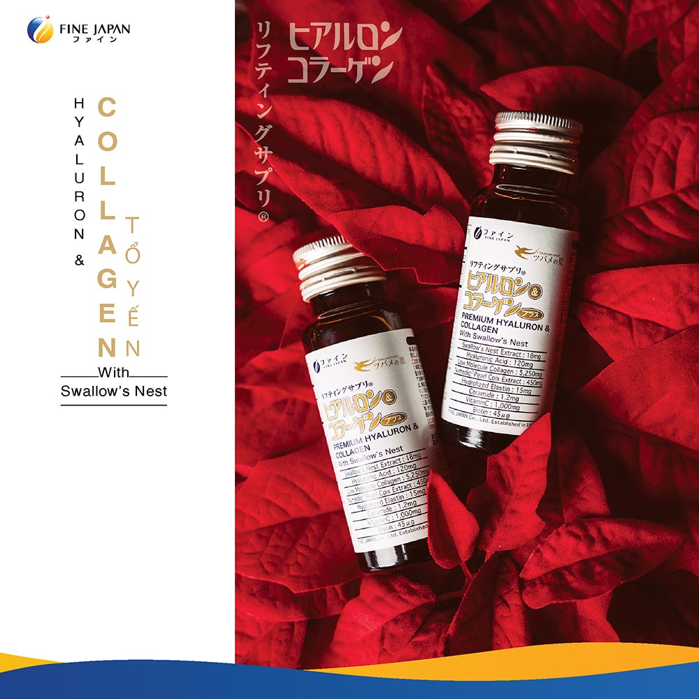 Nước uống Collagen Yến Fine Japan H&C Premium with Sallownest`s Bird (Hộp 10 chai x 50ml)