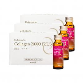 Combo 3 hộp nước uống đẹp da Collagen 20000mg Plus (Hộp 10 chai x 50ml)