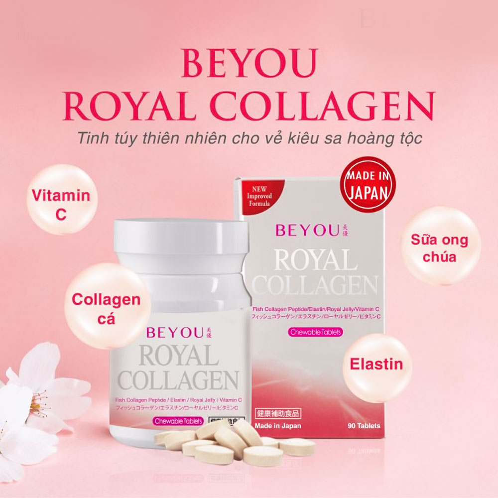 Combo 4 hộp viên ngậm Collagen chống lão hóa da Beyou Royal Collagen 90 viên