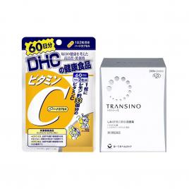 Bộ đôi viên uống giảm nám Transino II kết hợp Vitamin C DHC 120 viên