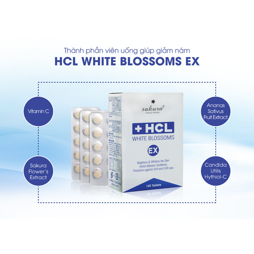 Viên uống hỗ trợ giảm nám Sakura HCL White Blossoms 120 viên