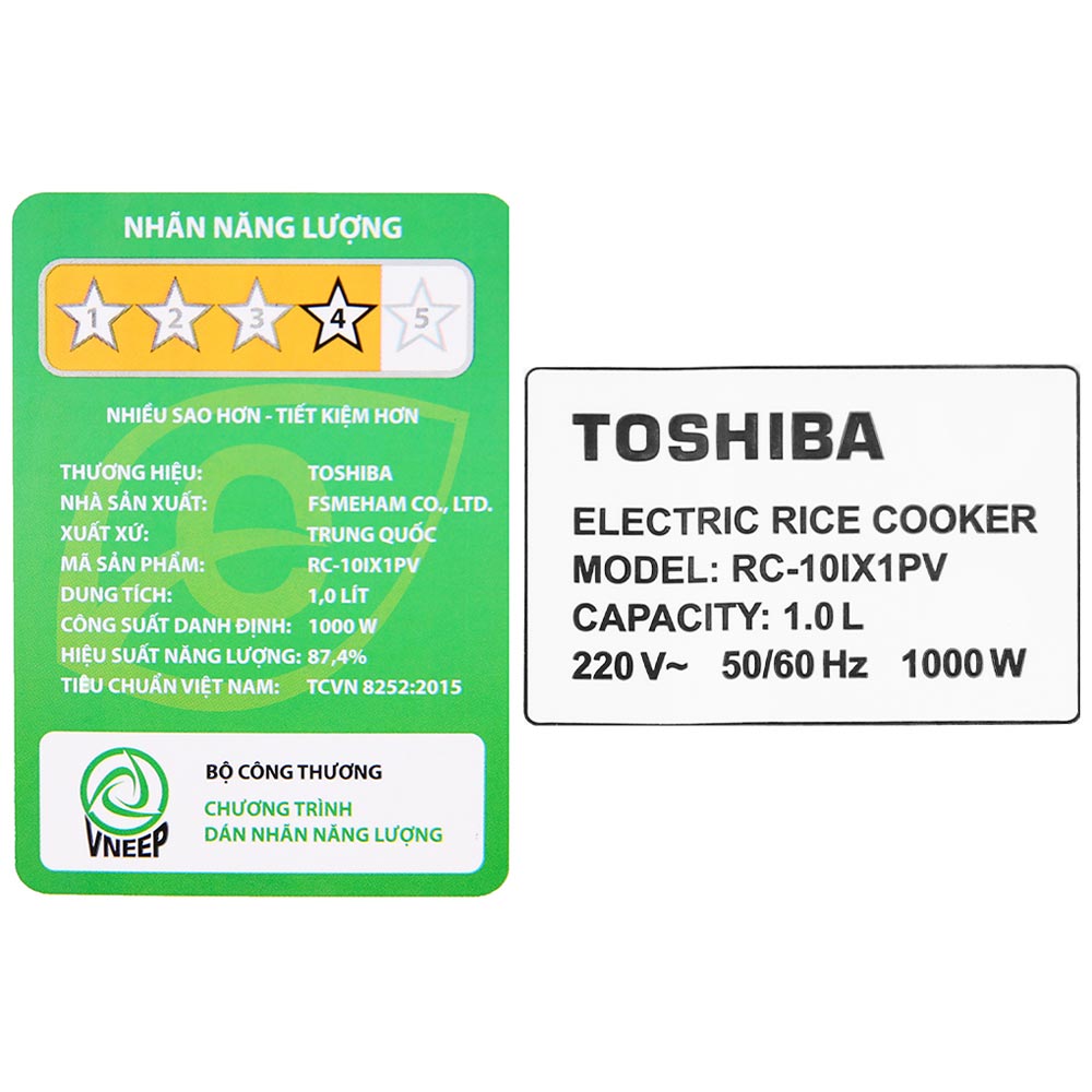 Nồi cơm điện cao tần Toshiba RC-10IX1PV 1 Lít