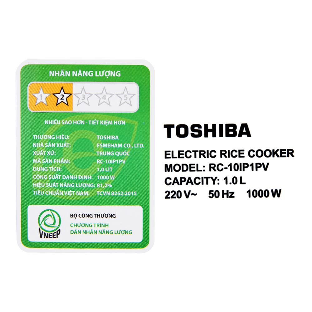 Nồi cơm điện cao tần Toshiba RC-10IP1PV 1 Lít