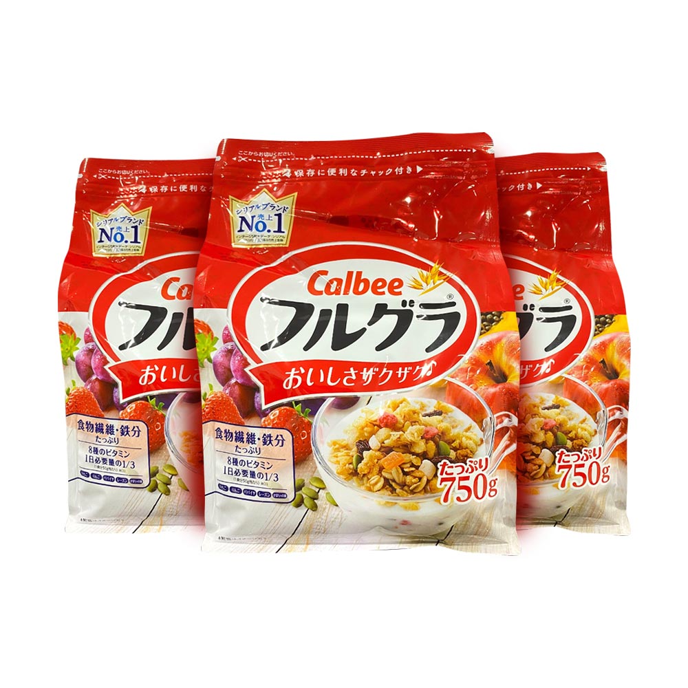 Combo 3 gói Ngũ cốc trái cây Calbee Nhật Bản 700g