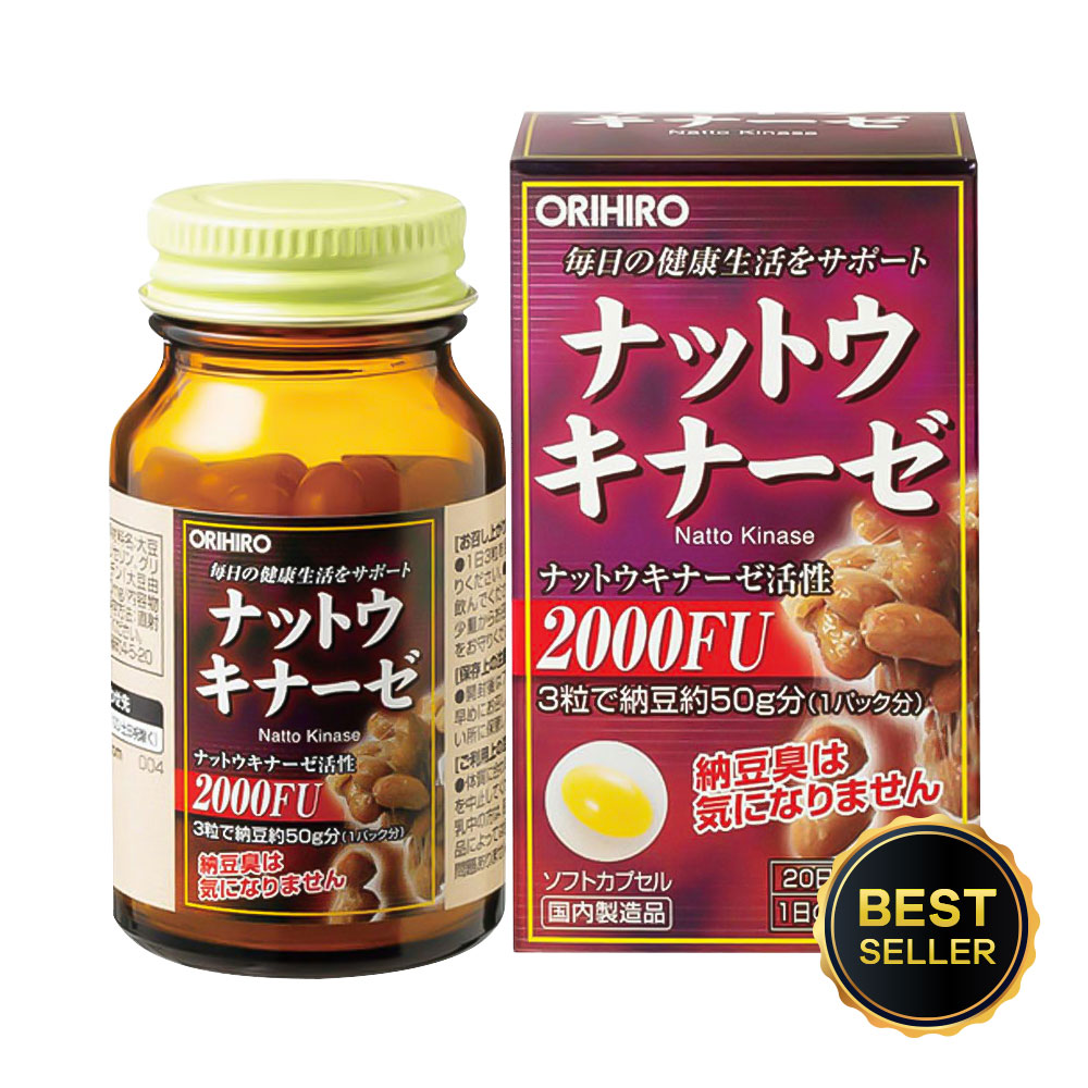 Viên uống hỗ trợ điều trị tai biến Orihiro Nattokinase 2000FU 60 viên (Chính hãng)