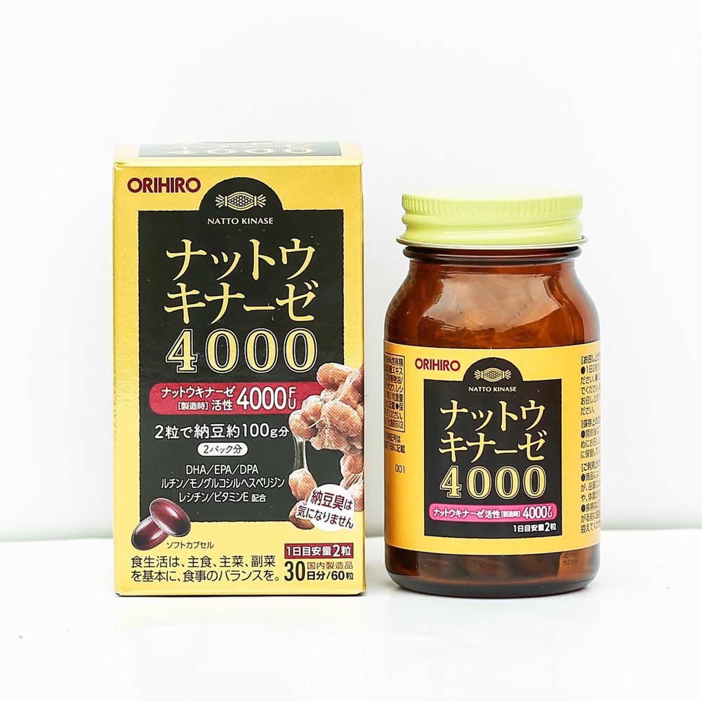 Viên uống hỗ trợ điều trị đột quỵ Orihiro Nattokinase 4000FU 60 viên