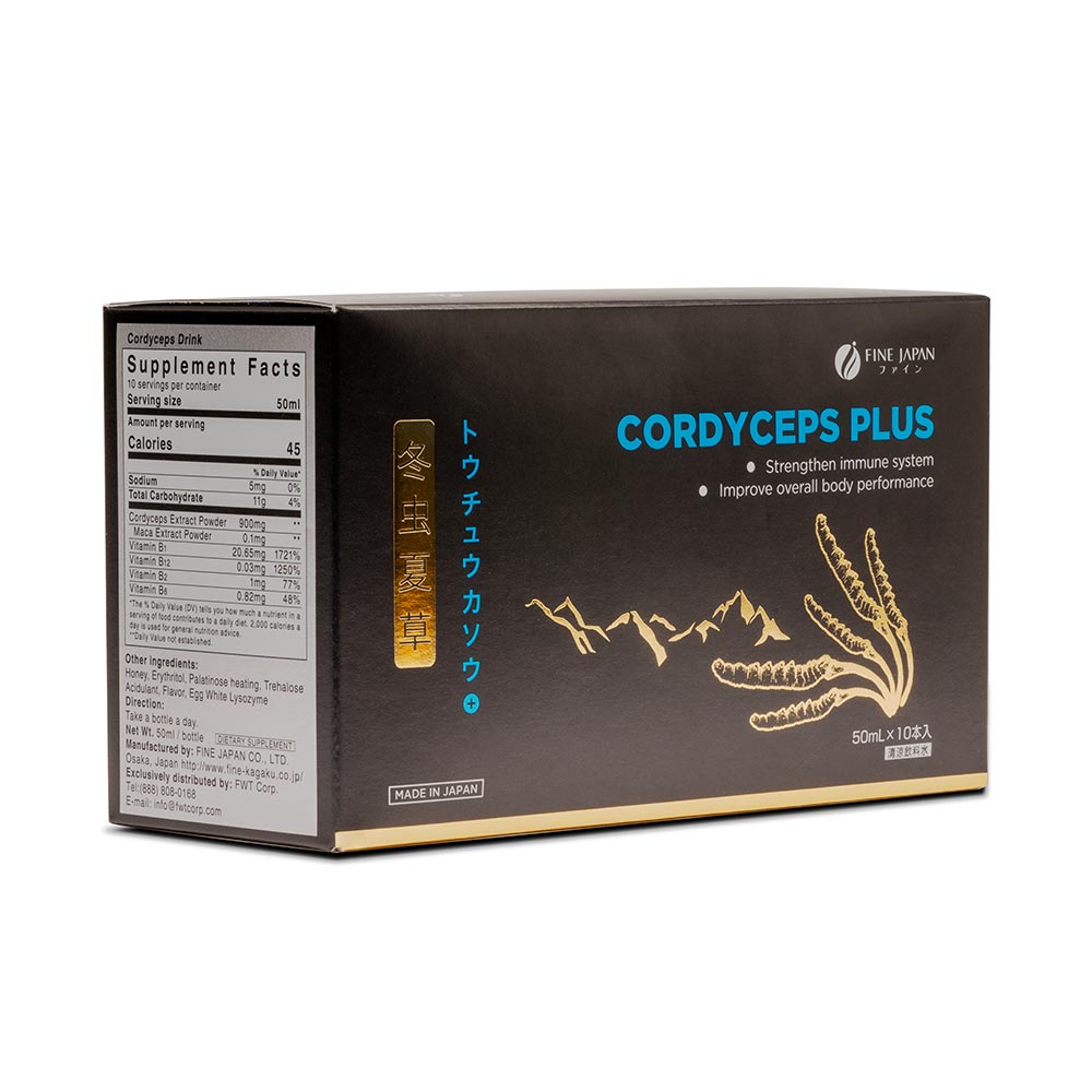 Combo 6 hộp Nước uống đông trùng hạ thảo Fine Japan Cordyceps Plus (Hộp 10 chai x 50ml)