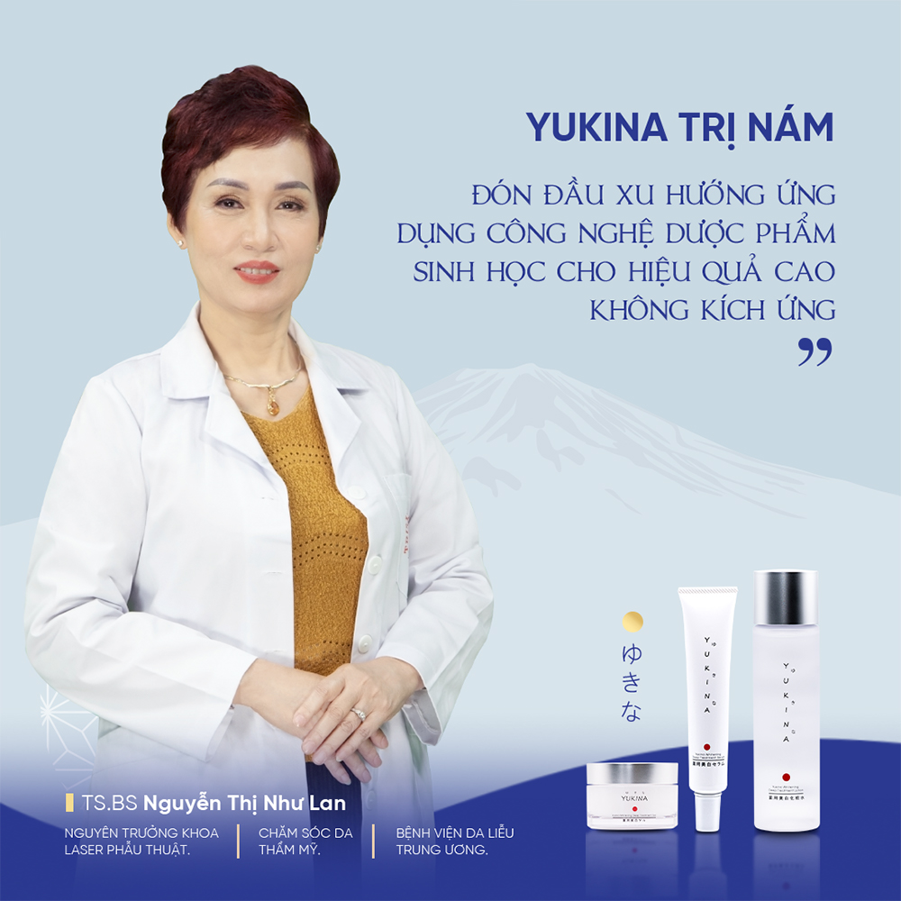Bộ trị nám tàn nhang, dưỡng trắng da Yukina Medicated Skincare Nhật Bản