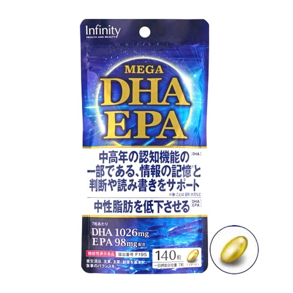 Viên uống dầu cá bổ mắt, bổ não Infinity DHA EPA Mega 140 viên