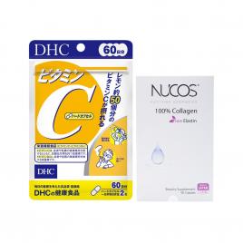 Bộ đôi nuôi dưỡng da trẻ Nucos Collagen và Vitamin C DHC 