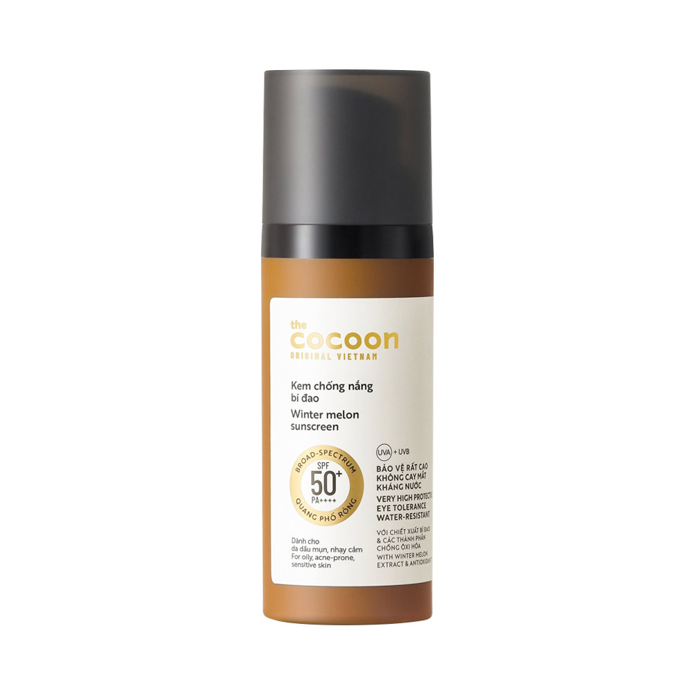 Kem chống nắng bí đao quang phổ rộng Cocoon Winter Melon Suncreen SPF50+/PA ++++ 50ml